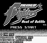 King of Fighters: Heat of Battle title screen for GameBoy